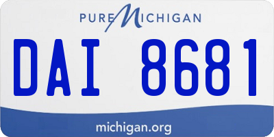 MI license plate DAI8681