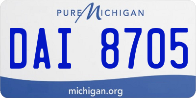MI license plate DAI8705