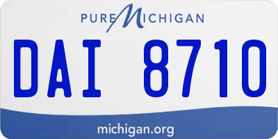 MI license plate DAI8710