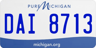 MI license plate DAI8713