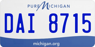 MI license plate DAI8715