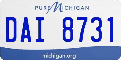 MI license plate DAI8731