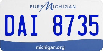 MI license plate DAI8735