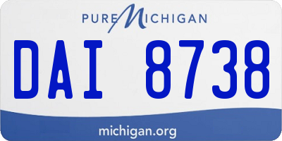 MI license plate DAI8738