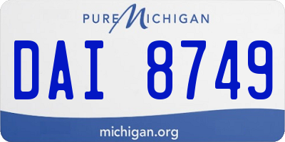 MI license plate DAI8749