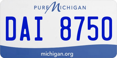 MI license plate DAI8750