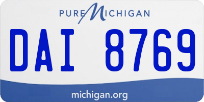 MI license plate DAI8769