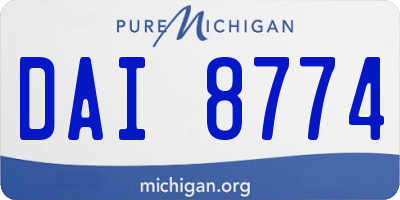 MI license plate DAI8774