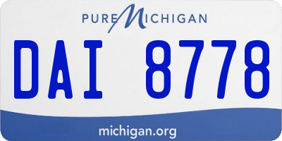 MI license plate DAI8778