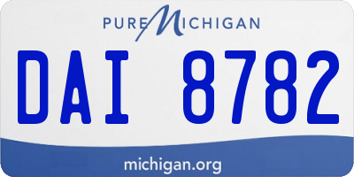 MI license plate DAI8782