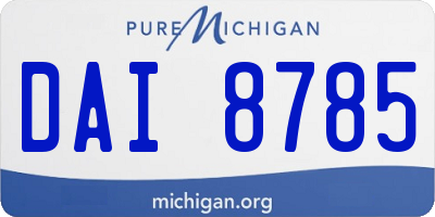 MI license plate DAI8785