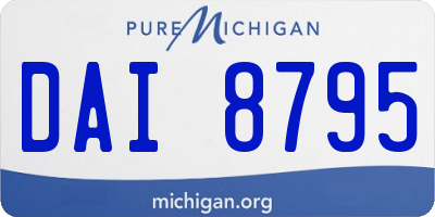 MI license plate DAI8795