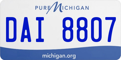 MI license plate DAI8807