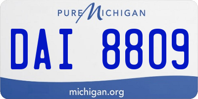 MI license plate DAI8809