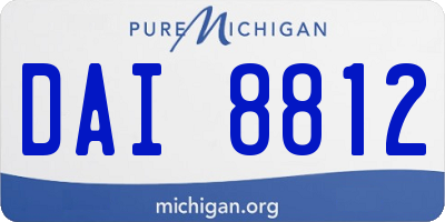 MI license plate DAI8812