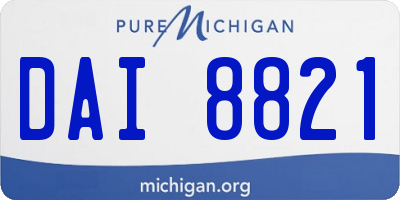 MI license plate DAI8821