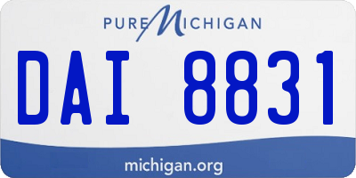 MI license plate DAI8831