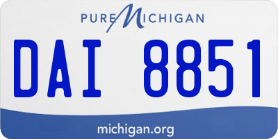 MI license plate DAI8851