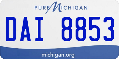 MI license plate DAI8853