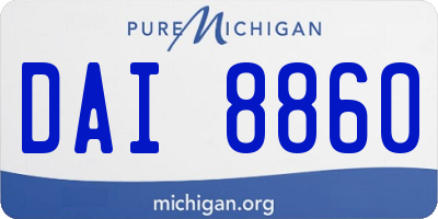 MI license plate DAI8860