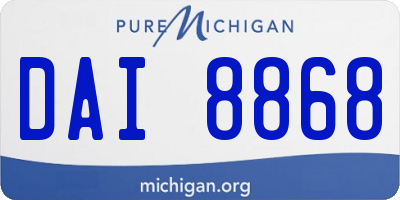 MI license plate DAI8868