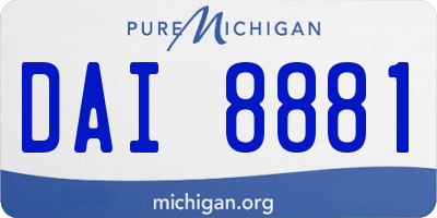 MI license plate DAI8881