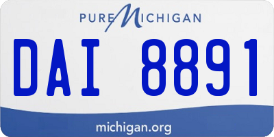 MI license plate DAI8891