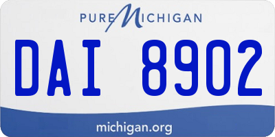 MI license plate DAI8902