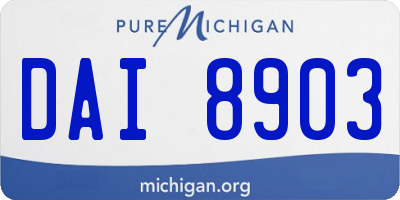 MI license plate DAI8903