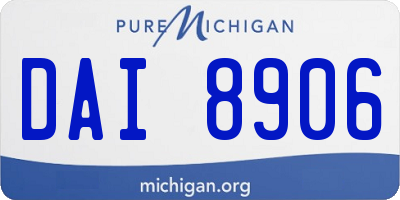 MI license plate DAI8906