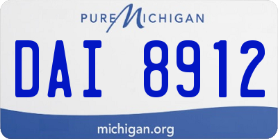 MI license plate DAI8912