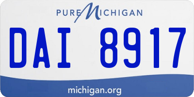 MI license plate DAI8917