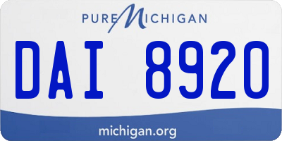 MI license plate DAI8920