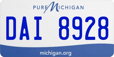 MI license plate DAI8928