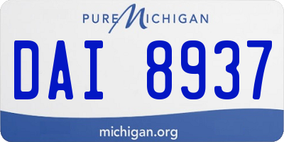 MI license plate DAI8937