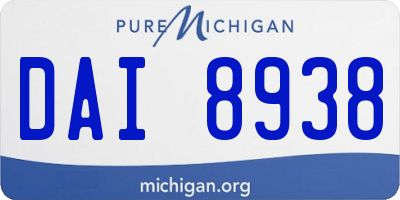 MI license plate DAI8938