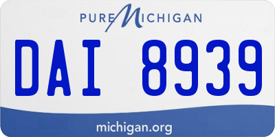 MI license plate DAI8939