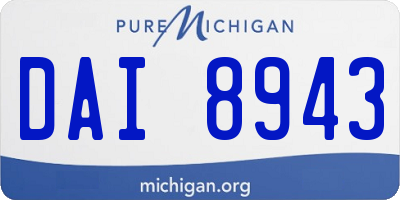 MI license plate DAI8943