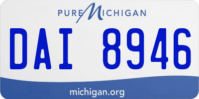 MI license plate DAI8946