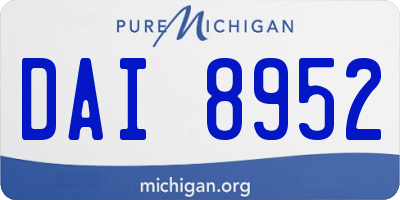 MI license plate DAI8952