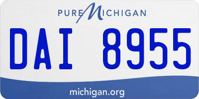MI license plate DAI8955