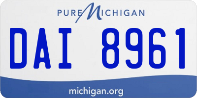 MI license plate DAI8961