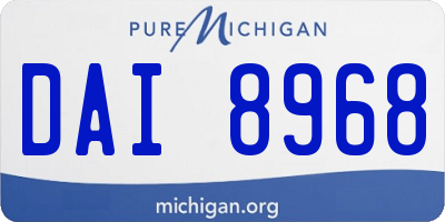 MI license plate DAI8968