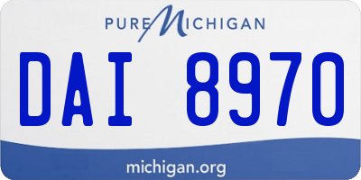 MI license plate DAI8970