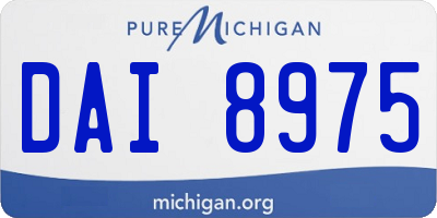MI license plate DAI8975
