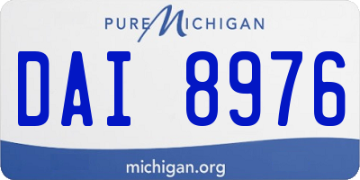 MI license plate DAI8976