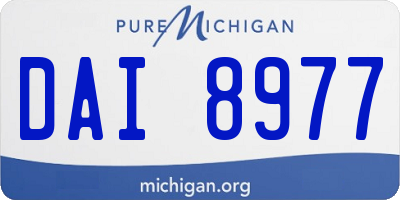 MI license plate DAI8977