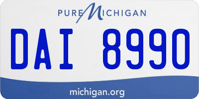 MI license plate DAI8990