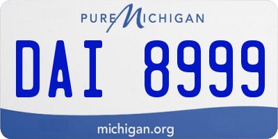 MI license plate DAI8999