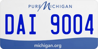 MI license plate DAI9004